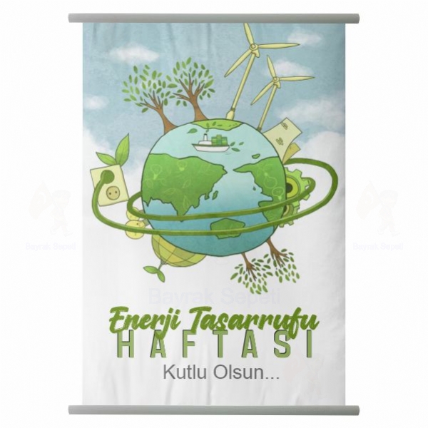 80x150 Vinil Branda Enerji Tasarruf Haftas� Afi�i
