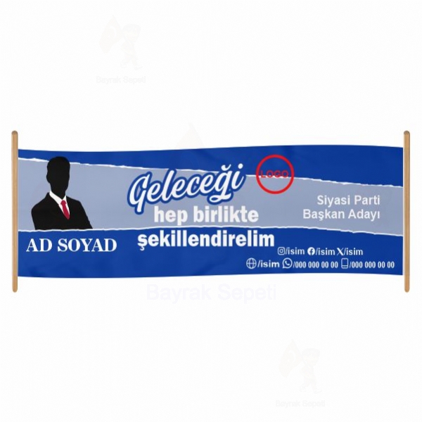 80x300 Vinil Branda Siyasi Parti Afi�leri