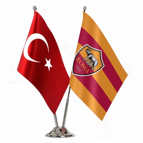 AS Roma 2 Li Masa Bayraklar�