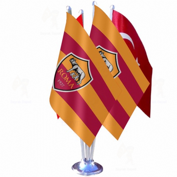 AS Roma 4 L� Masa Bayraklar�