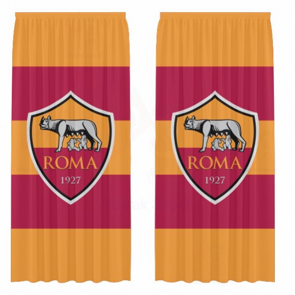 AS Roma G�ne�lik Saten Perde