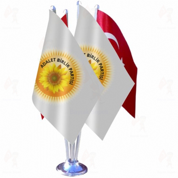 Adalet Birlik Partisi 4 L� Masa Bayraklar�