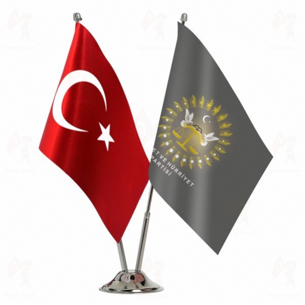 Adalet ve H�rriyet Partisi 2 Li Masa Bayraklar�