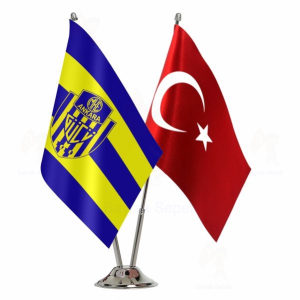Ankarag�c� 2 Li Masa Bayraklar�