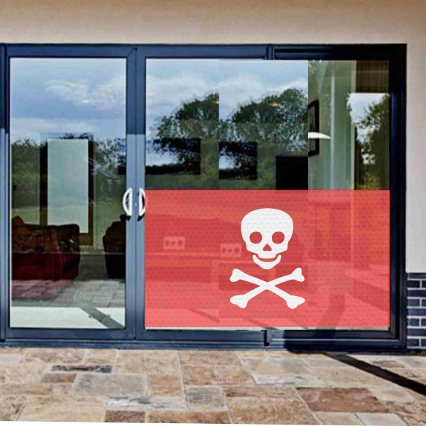 Jolly Roger Red One Way Vision