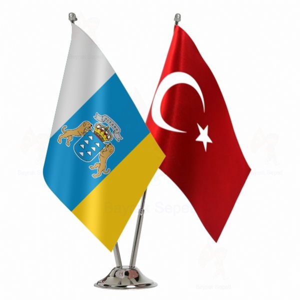 Kanarya Adalar� 2 Li Masa Bayraklar�