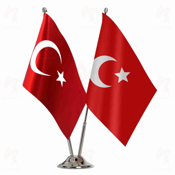 Kansu Turks 2 Li Masa Bayraklar�
