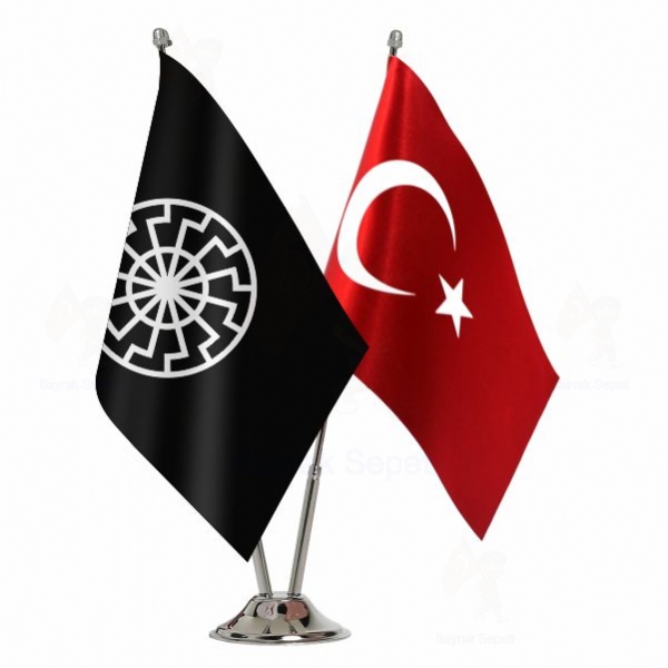 Kara G�ne� 2 Li Masa Bayraklar�