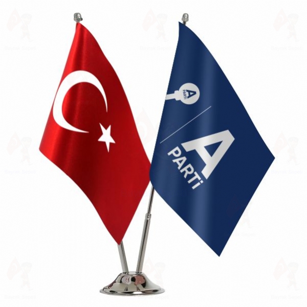 Lacivert Anahtar Parti 2 Li Masa Bayraklar�
