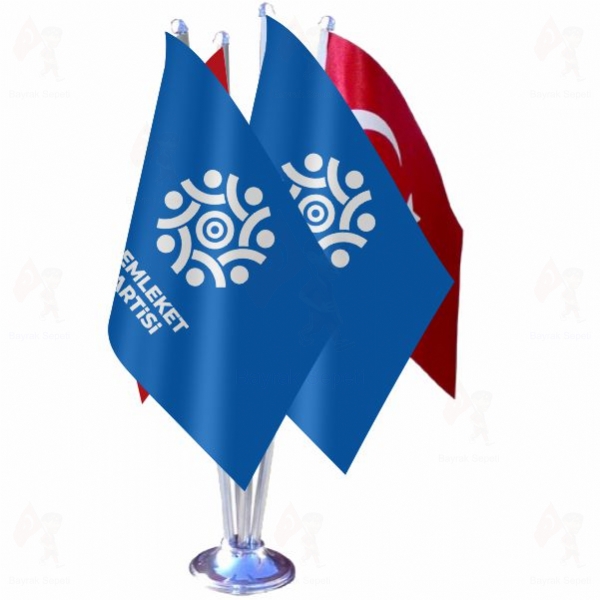Mavi Memleket Partisi 4 L� Masa Bayraklar�