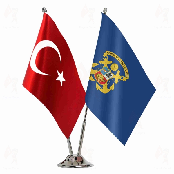 Peruvian Navy 2 Li Masa Bayraklar�