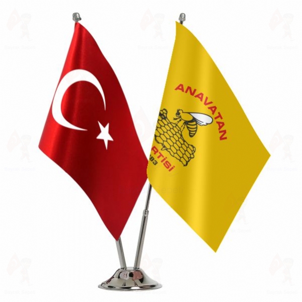 Sar� Anavatan Partisi 2 Li Masa Bayraklar�