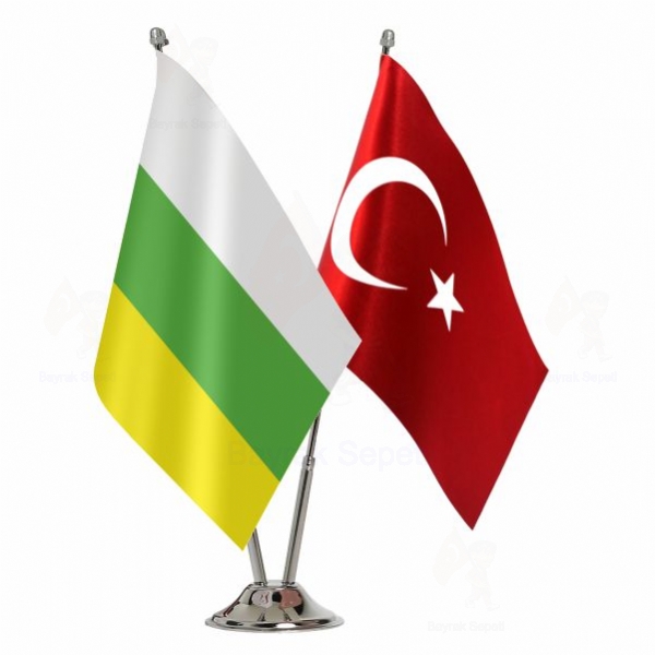 Tacik T�rkleri 2 Li Masa Bayraklar�