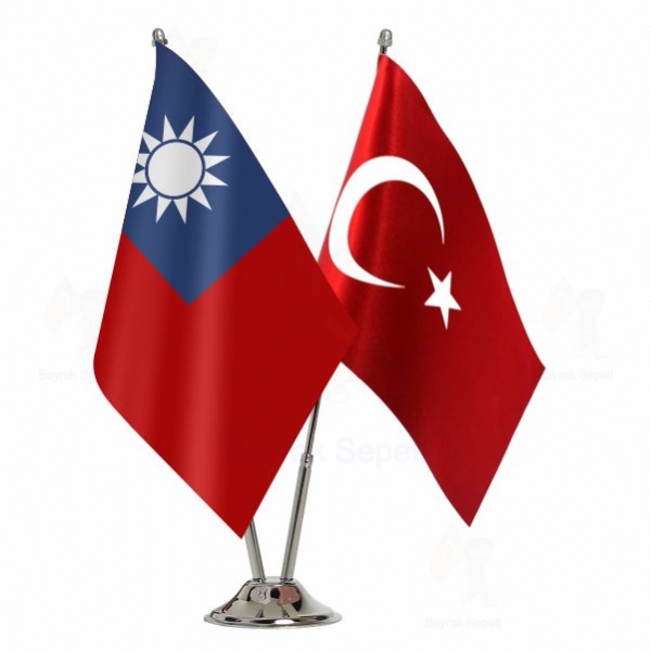 Tayvan 2 Li Masa Bayraklar�
