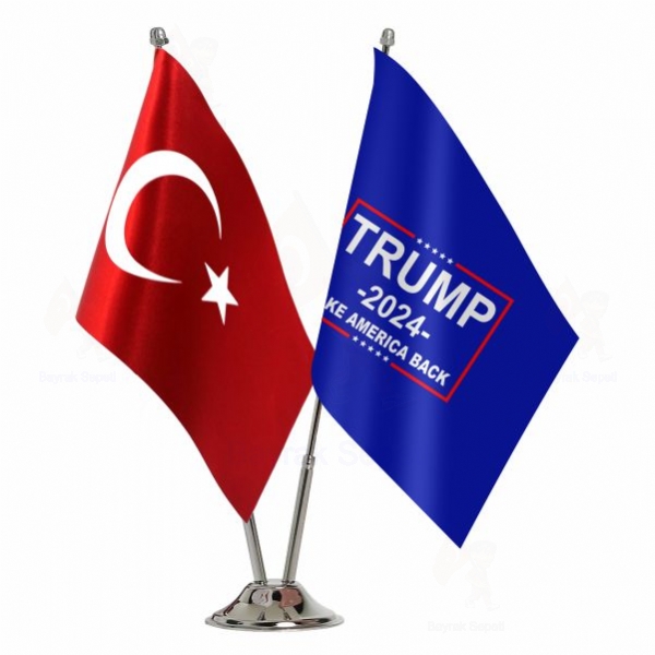 Trump 2 Li Masa Bayraklar�