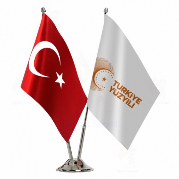 T�rkiye Y�zy�l� 2 Li Masa Bayraklar�