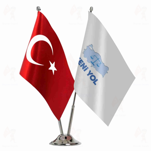 Yeni Yol Partisi 2 Li Masa Bayraklar�