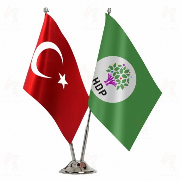 Ye�il HDP Halklar�n Demokratik Partisi 2 Li Masa Bayraklar�