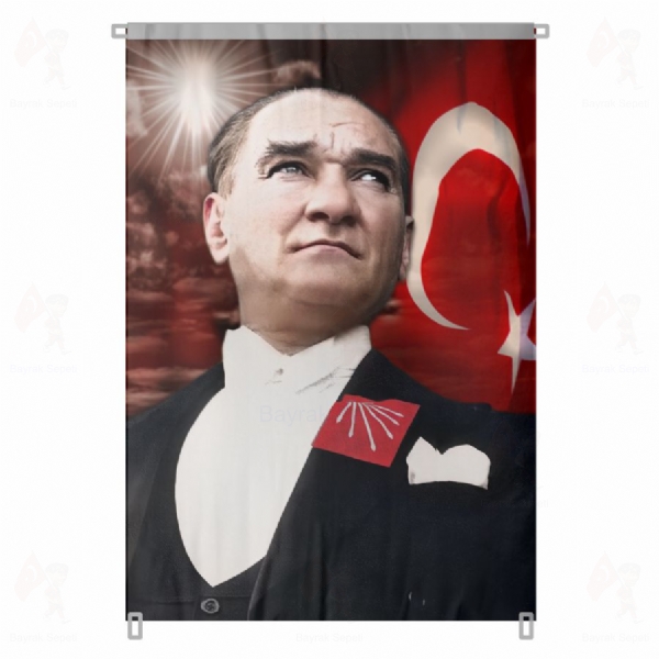 Atat�rk Posterleri Chp Armas� Atat�rk Sivil CHP Rozeti No 111