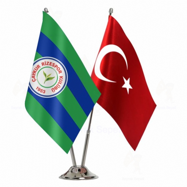 �aykur Rizespor 2 Li Masa Bayraklar�
