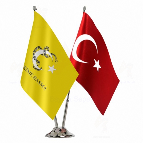 �zerime Basma 2 Li Masa Bayraklar�